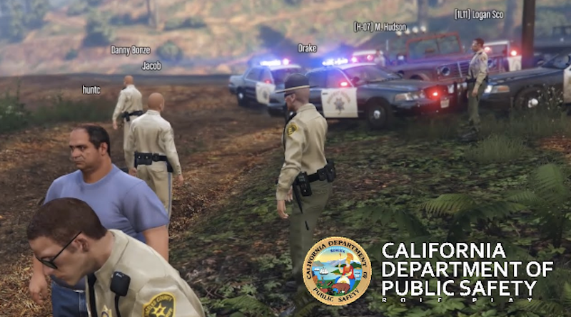 From a video showcasing a police roleplaying group, The California Dept. of Public Safety
